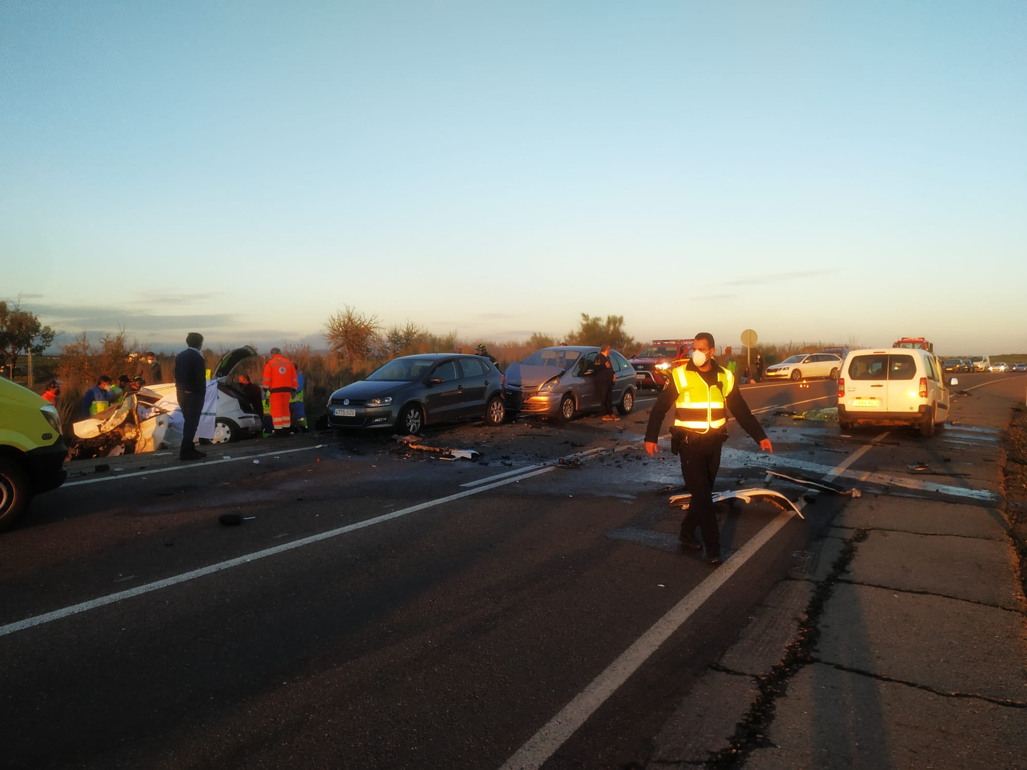 Accidente en N-V en Mérida