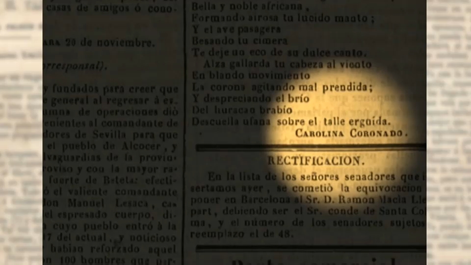 Firma de un texto periodístico de Carolina Coronado