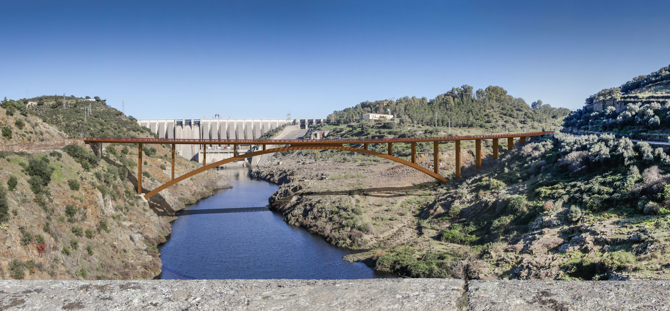 Recreación del puente de Alcántara