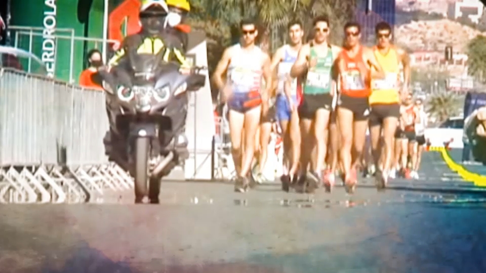 Álvaro Martin Uriol durante la prueba de 20 km marcha