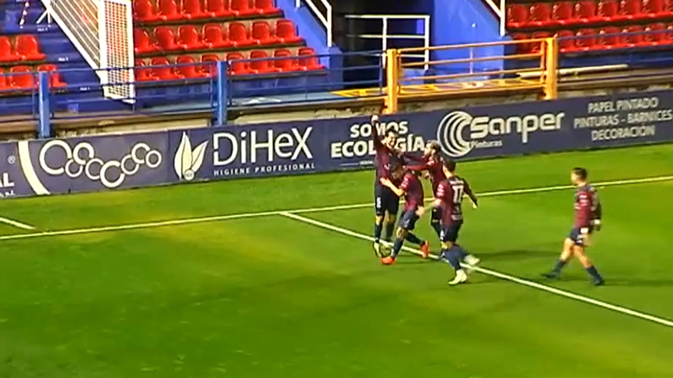 Fran Cruz celebra un gol ante el Villarrobledo esta pasada temporada