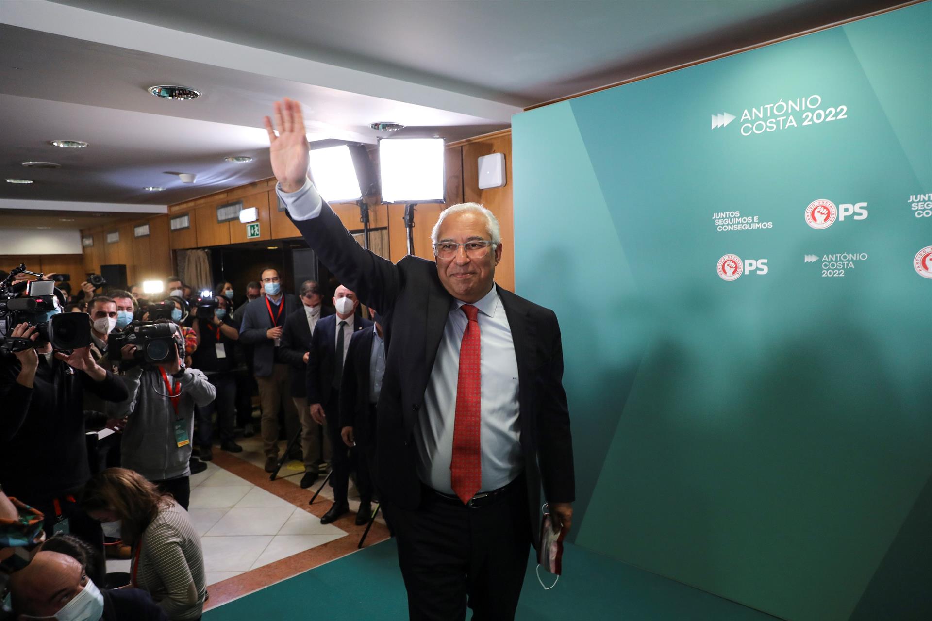 António Costa celebra su victoria en las elecciones legislativas de 2022
