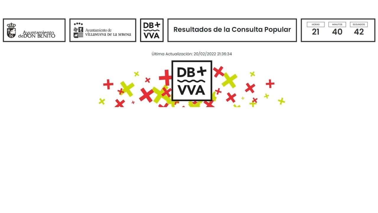 La web de resultados de la consulta popular, sin datos durante horas