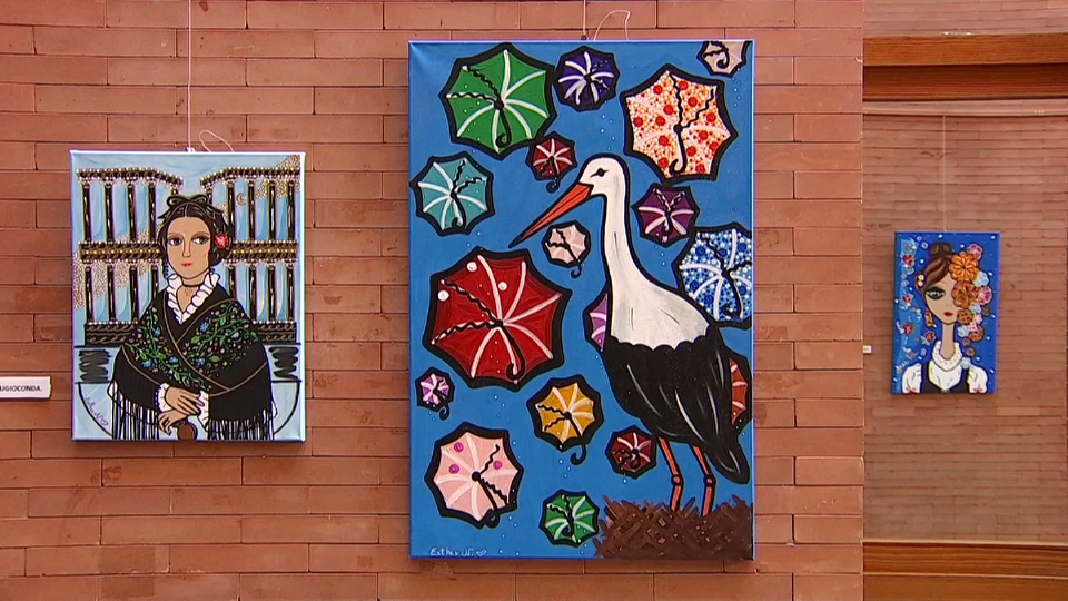 Algunas de las obras de la exposición 'Extremadura en colores'