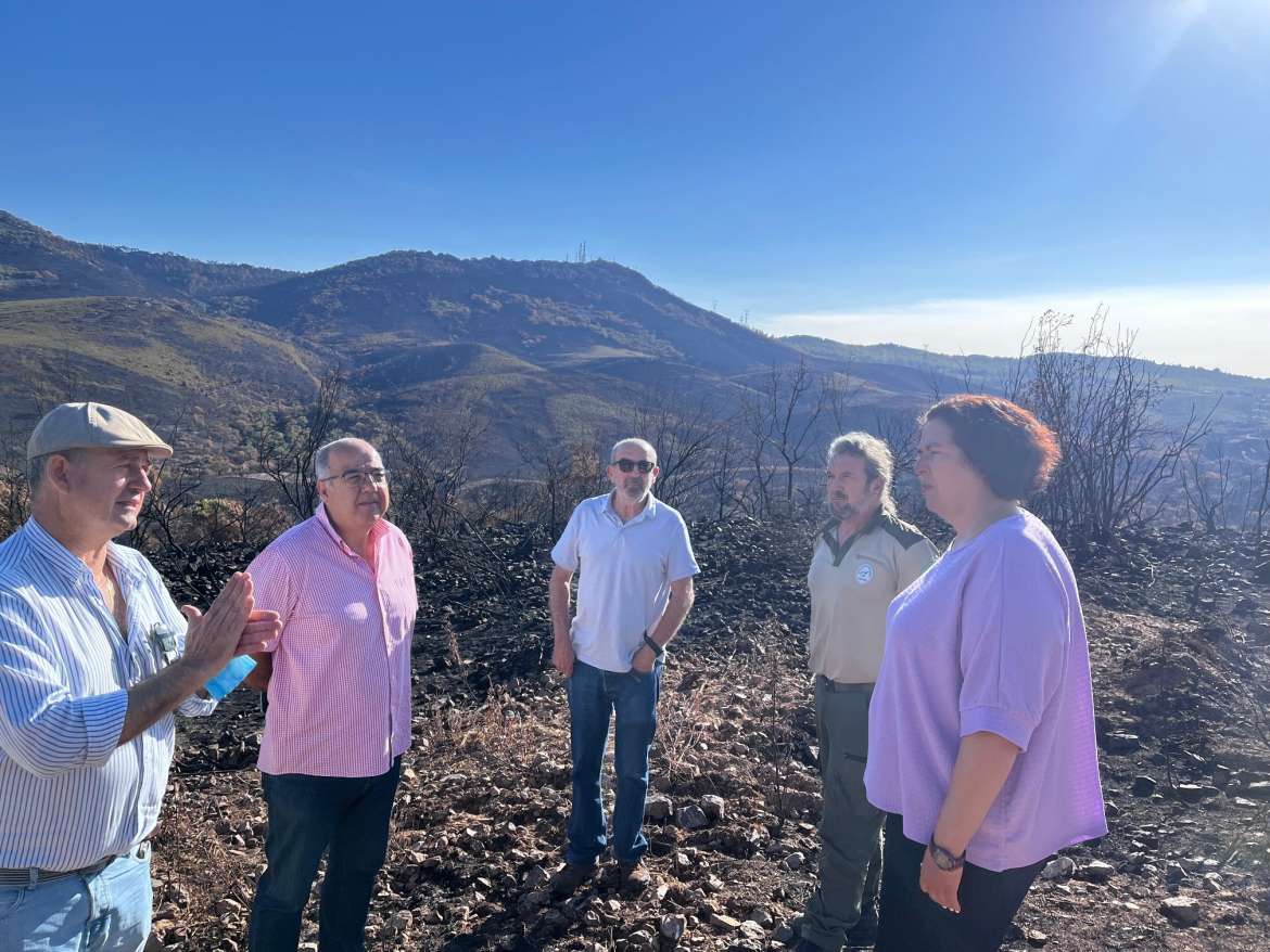Reuni'on de la consejera de Agriculuta con los alcaldes afectados por le incendio de Casas de Miravete