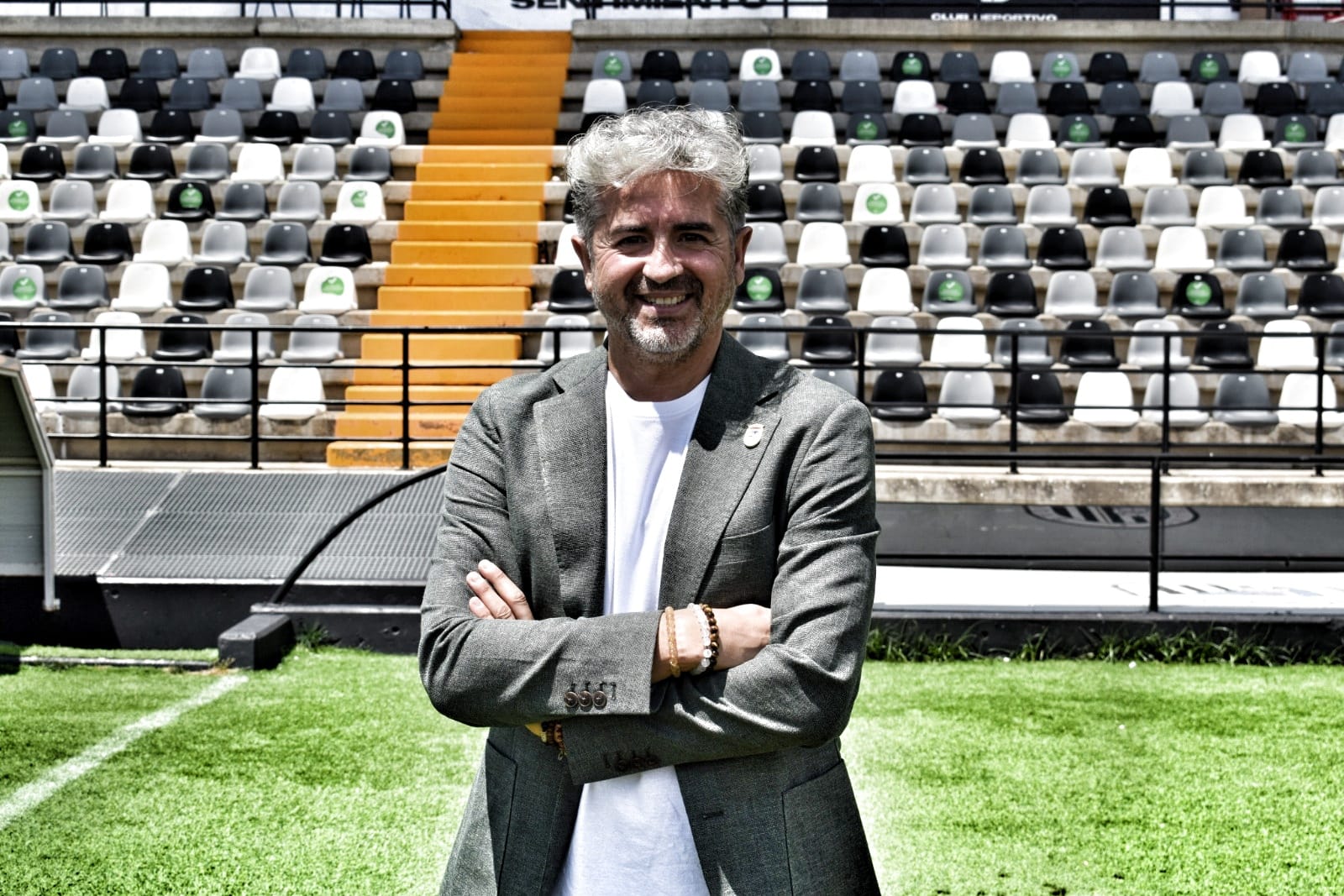 Gudi, nuevo director deportivo del CD Badajoz, en el Nuevo Vivero.