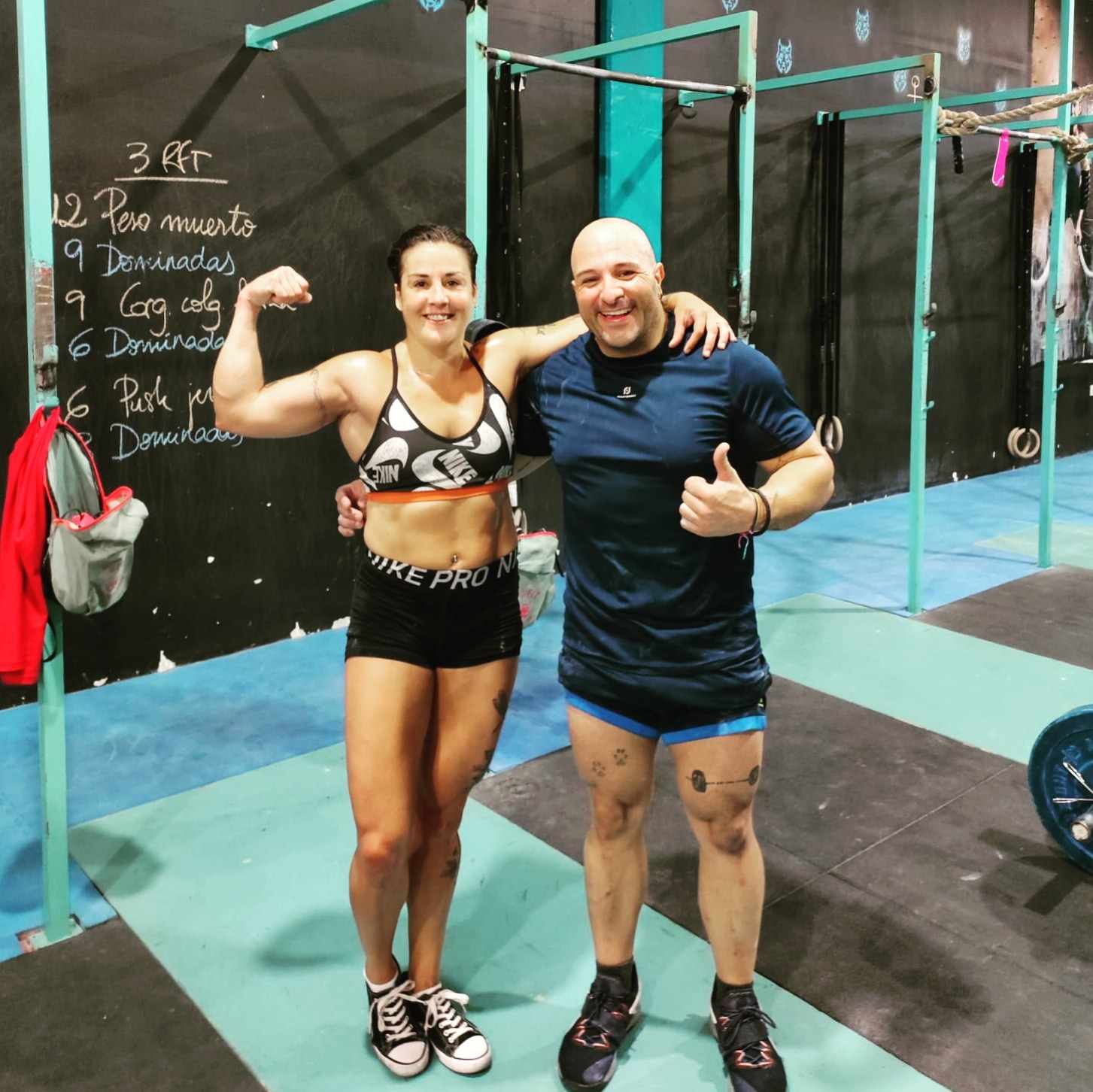 Sarai García y Javier González en el gimnasio