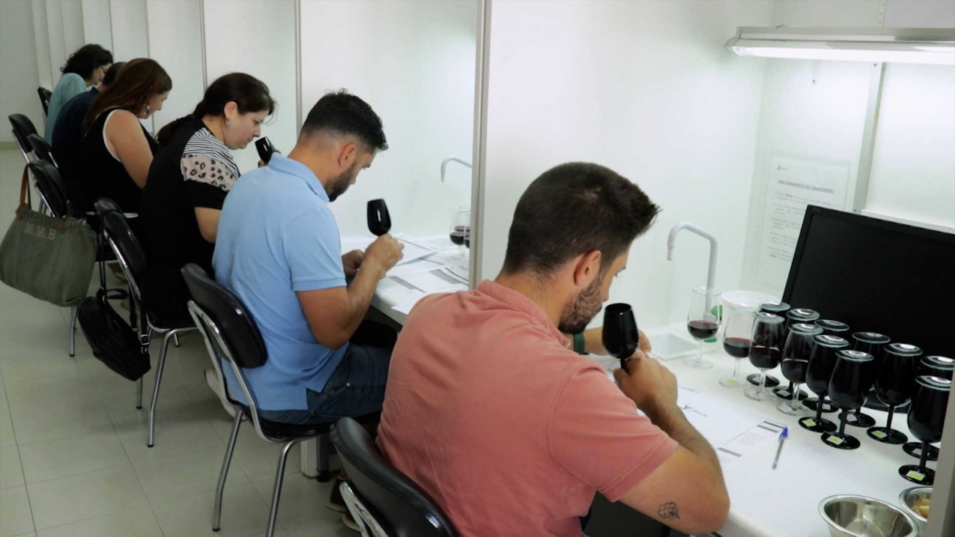 Personas catando vinos