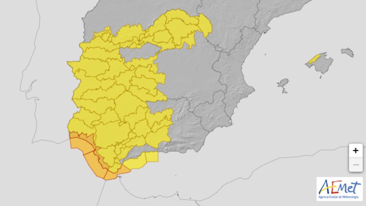Nivel amarillo en Extremadura