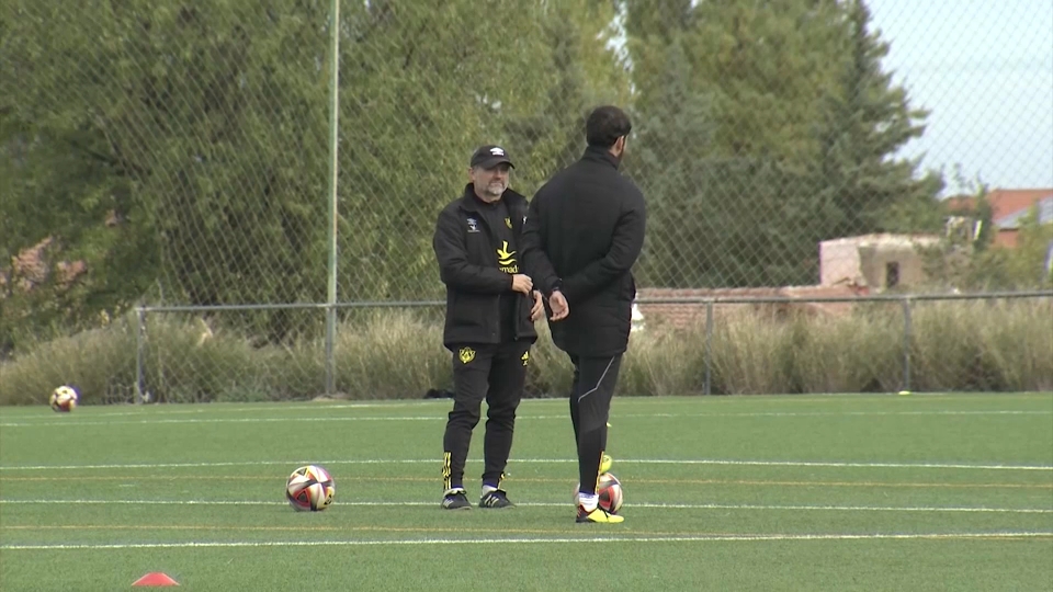 Julio Cobos durante el entrenamiento de esta mañana