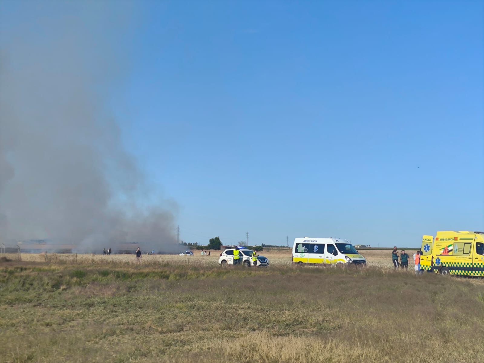 Accidente de ultraligero en Miajadas