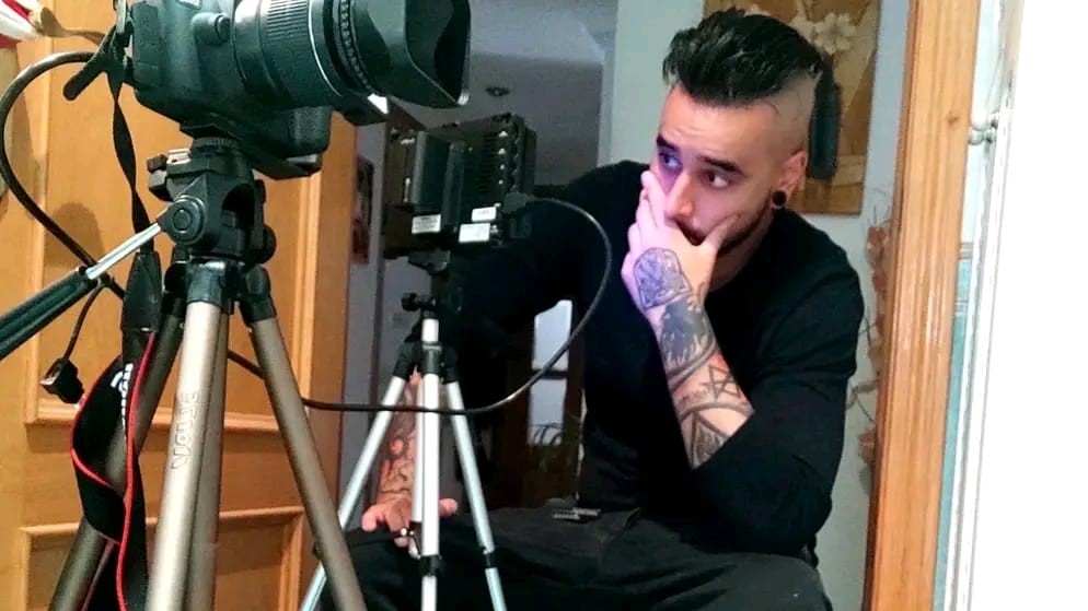 Ángel Guisado en un momento del rodaje