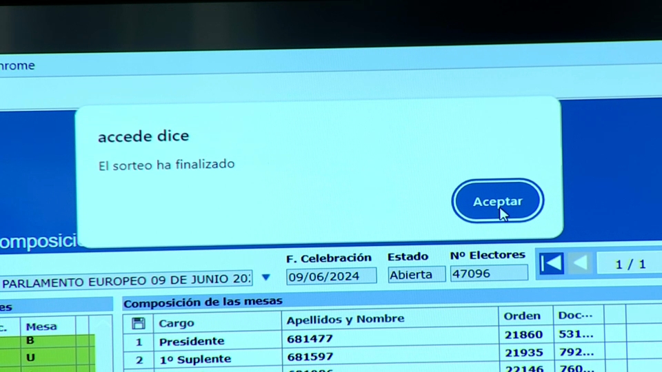 Programa informático que elige por sorteo a los integrantes de las mesas electorales
