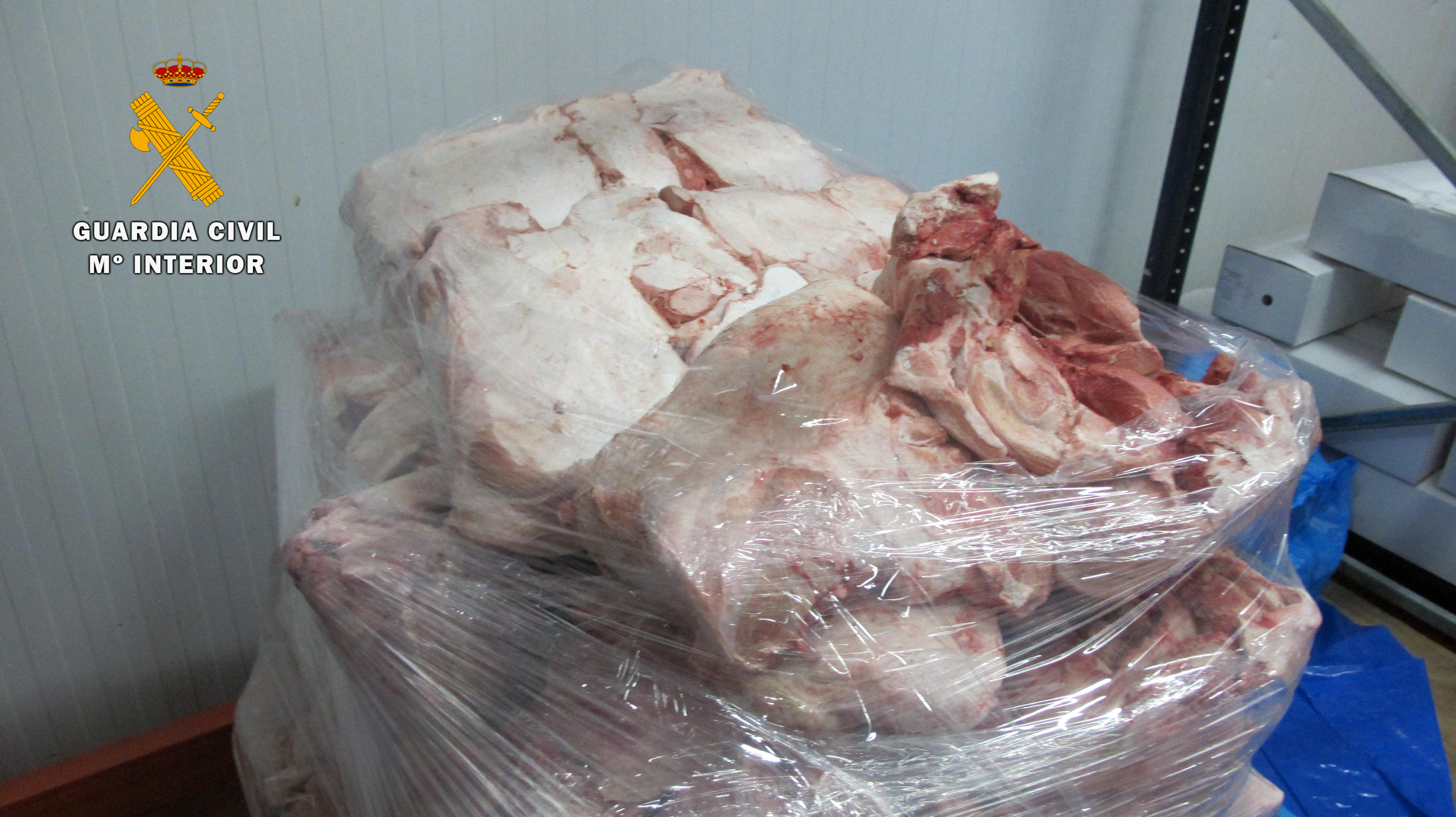 Parte de los 4.500 kilos de carne intervenidos