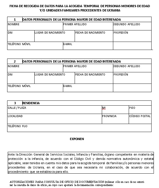 Ficha de inscripción