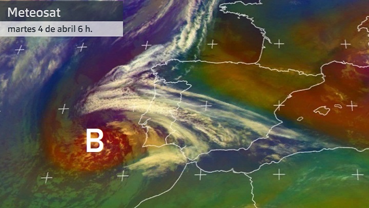 Imagen del Meteosat martes 4 de abril 6 h.