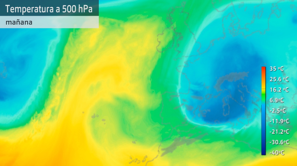 Mapa de altura para el domingo