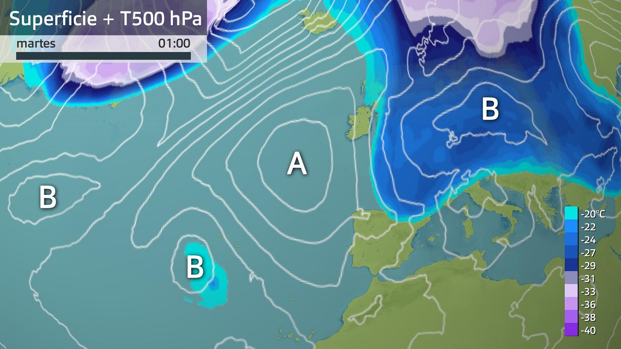 Mapa de altura para el martes 