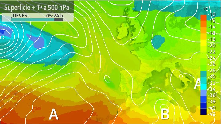 Mapa de altura para la próxima semana