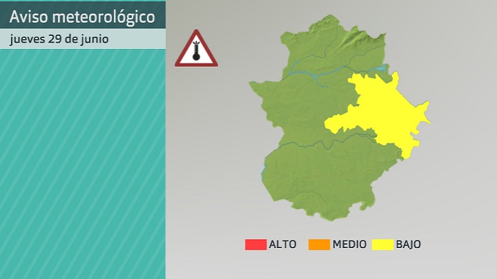 Avisos meteorológicos (Aemet) para hoy jueves 29 de junio