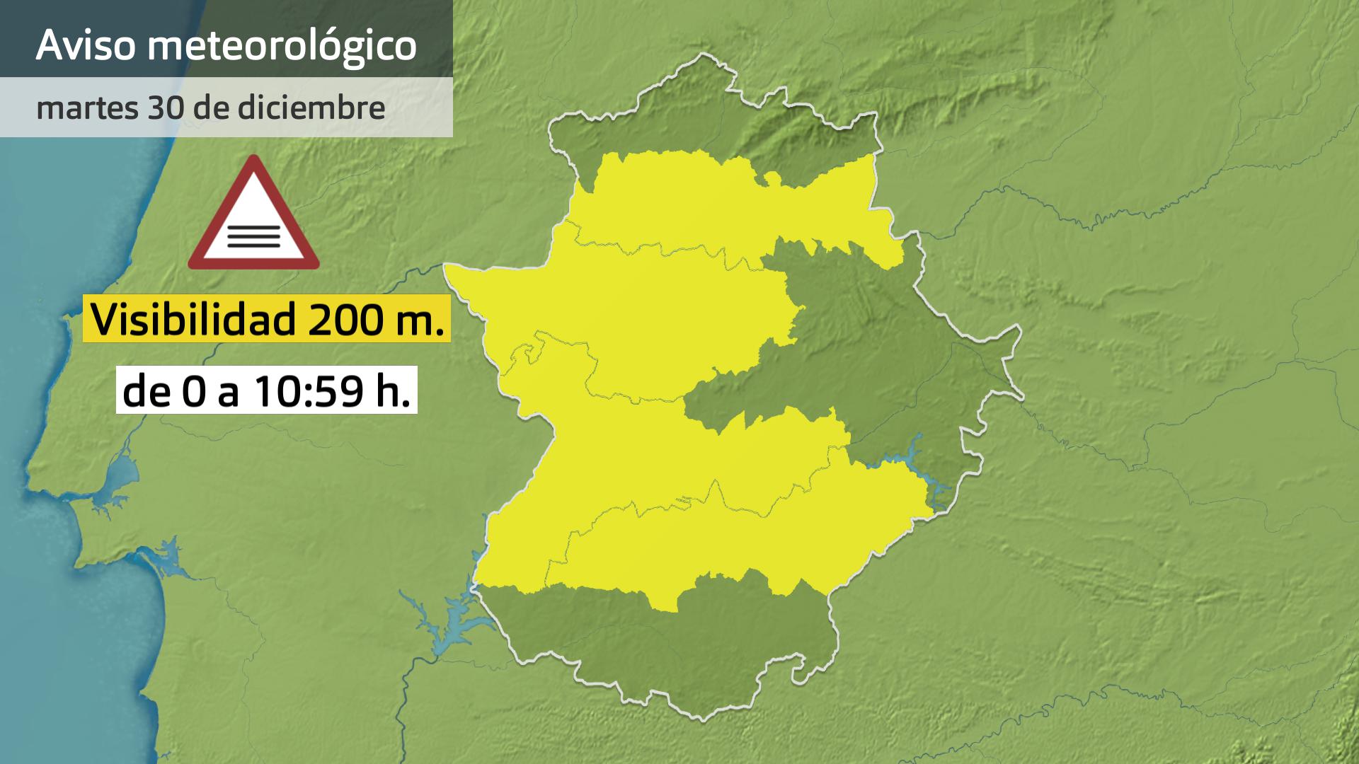 Avisos meteorológicos del 30 de diciembre