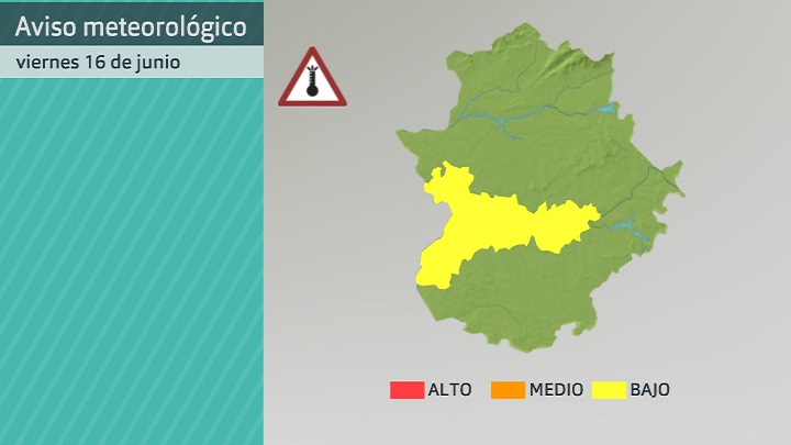 Avisos meteorológicos (Aemet) para hoy viernes 16 de junio