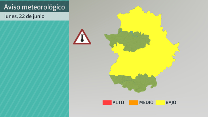 Aviso de AEMET por altas temperaturas para hoy lunes 22 de junio