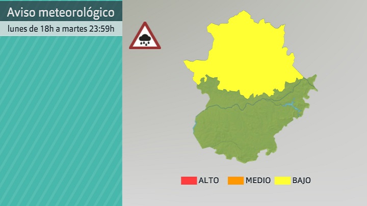 Aviso meteorológico (Aemet) para hoy lunes 12 de septiembre
