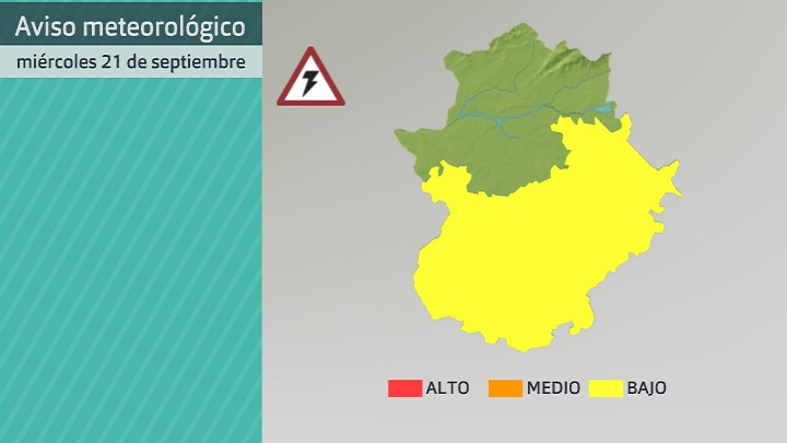 Avisos meteorológicos (Aemet) para hoy miércoles 21 de septiembre