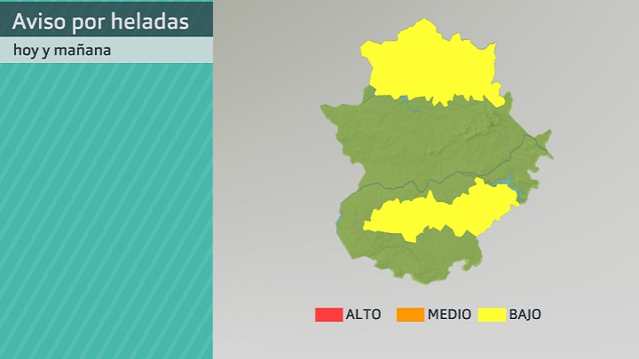 Los avisos de AEMET por heladas estarán activos tanto hoy miércoles 1 como mañana jueves 2 de marzo de 0 a 10 h.