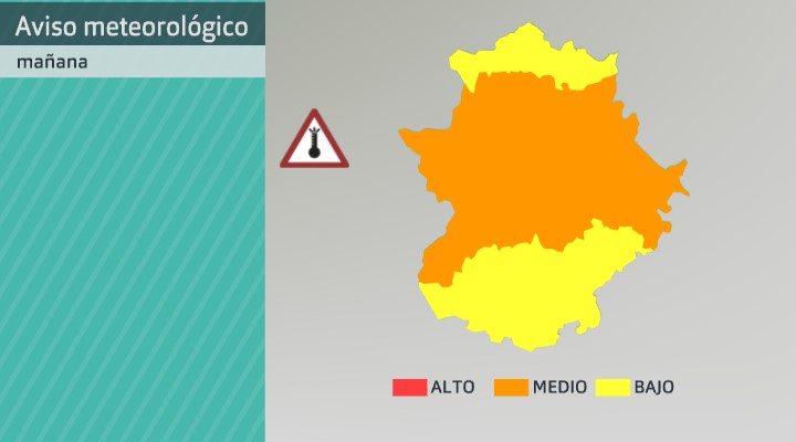 Avisos por temperaturas máximas elevadas. Fuente: AEMET.