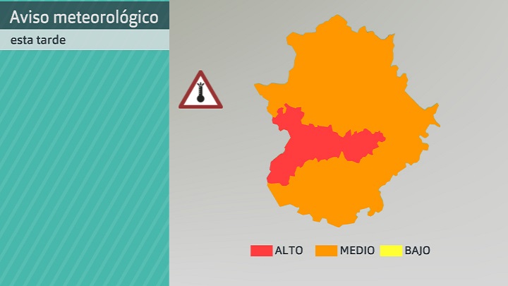 Mapa de avisos para el miércoles 13 de julio de 2022.