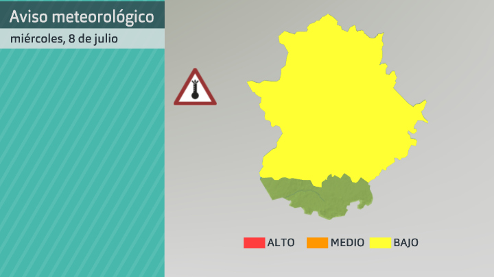 Aviso de AEMET por altas temperaturas para hoy miércoles 8 de julio