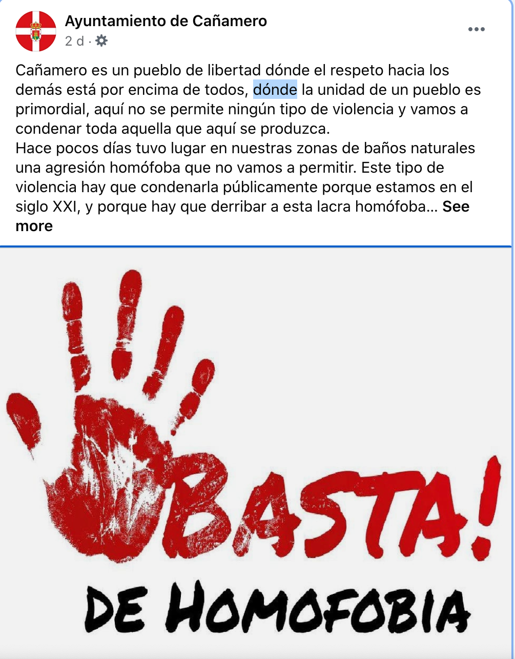 Denuncia ayuntamiento de Cañamero en Facebook