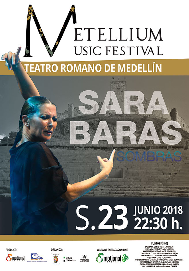 Cartel de la actuación de Sara Baras, la primera del Metellinum Festival