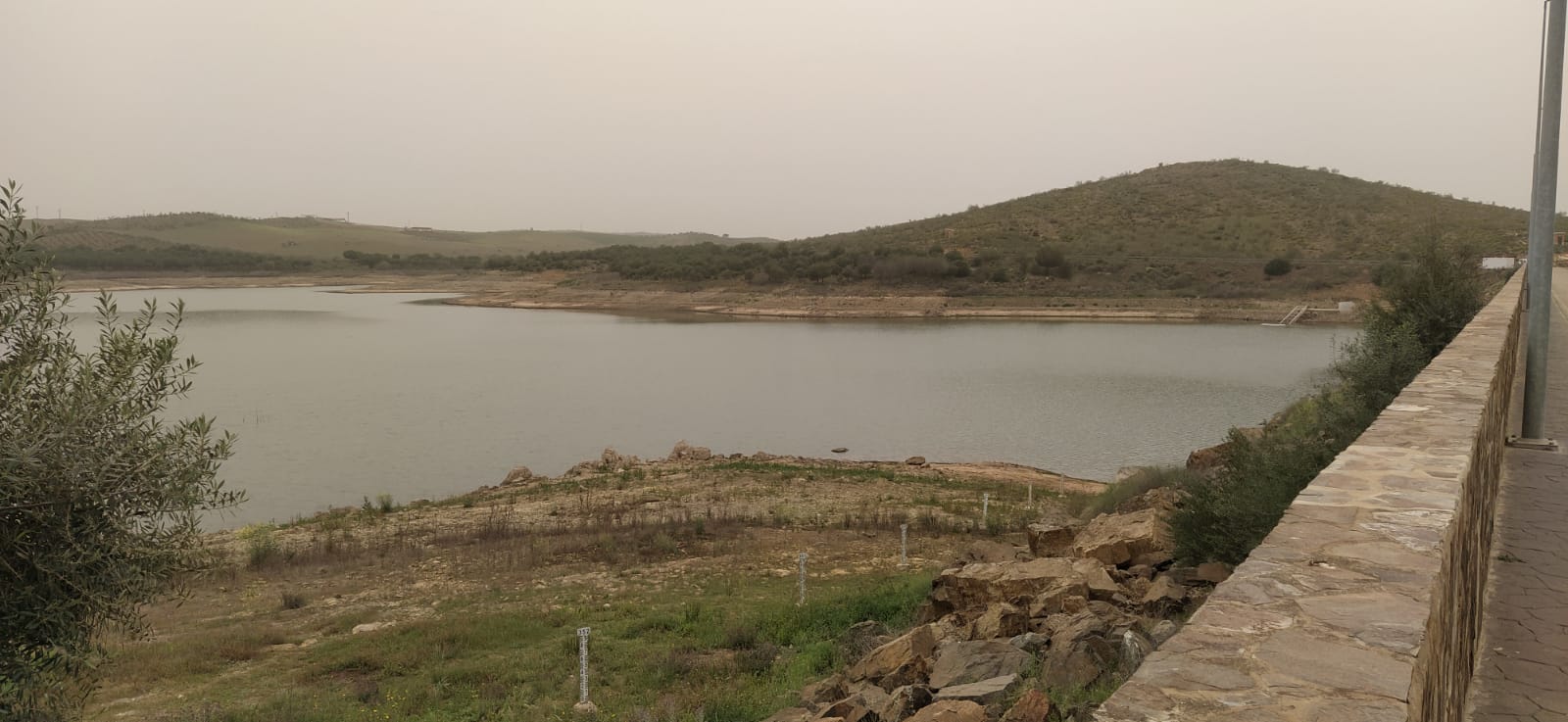 Estado actual del embalse de Los Molinos en Hornachos