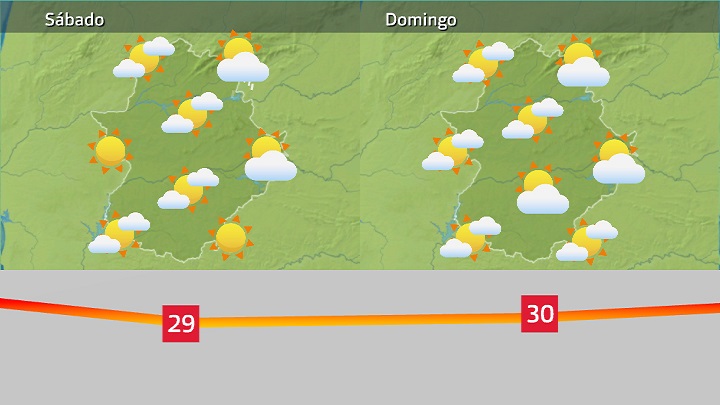 Mapa de previsión para este fin de semana