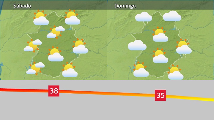 Mapa de previsión para este fin de semana