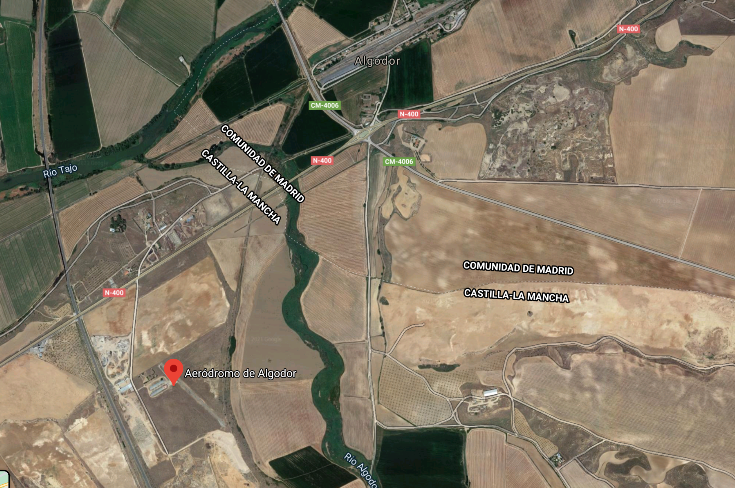 Aeródromo de Algodor (Toledo) Foto Google Maps