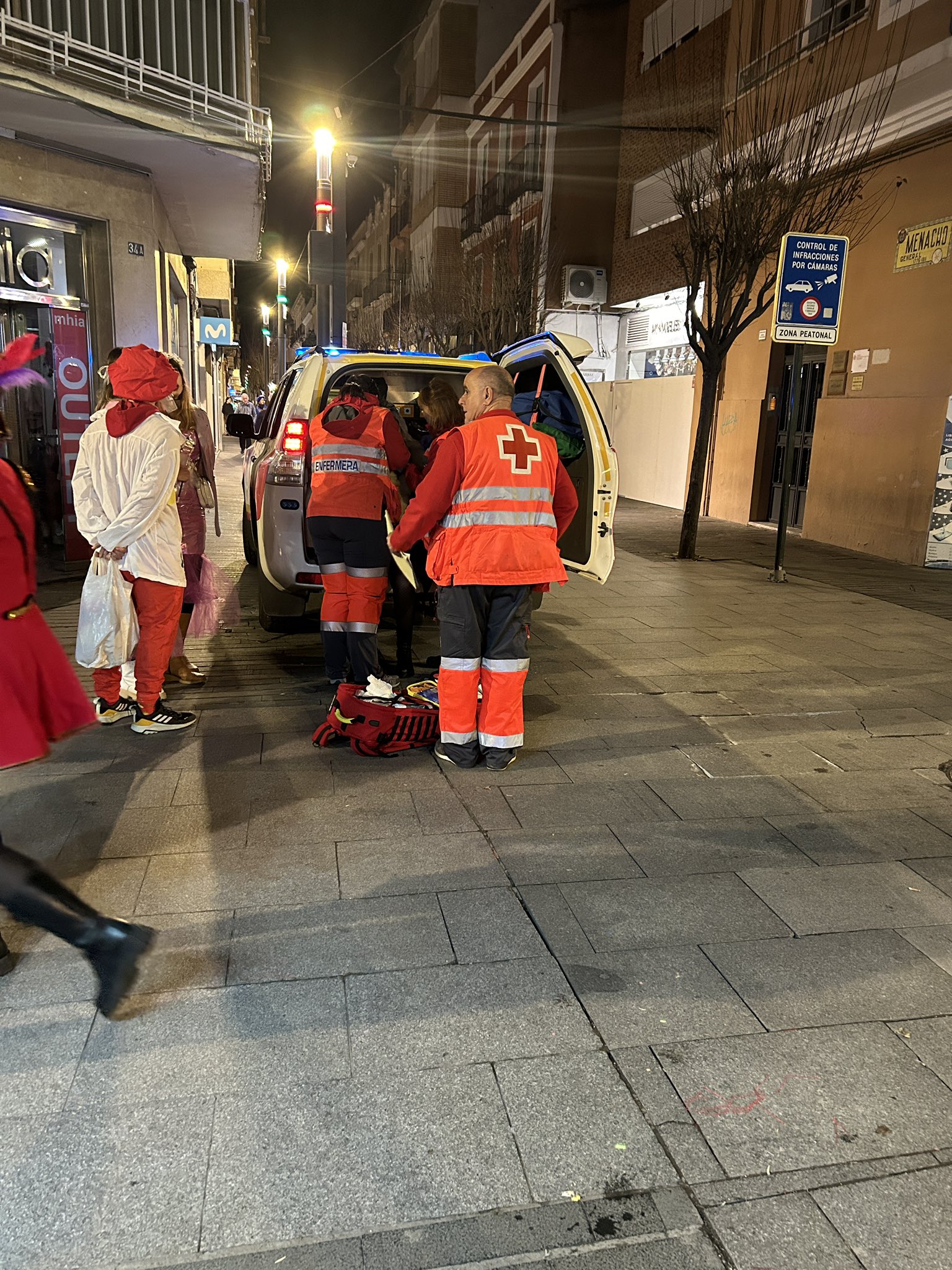 Asistencia a personas heridas en el Carnaval de Badajoz