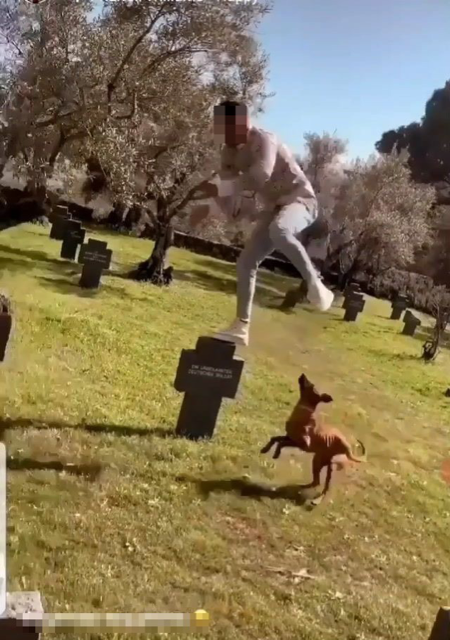 Detenido por saltar sobre tumbas en un cementerio en Cuacos de Yuste y difundir el vídeo