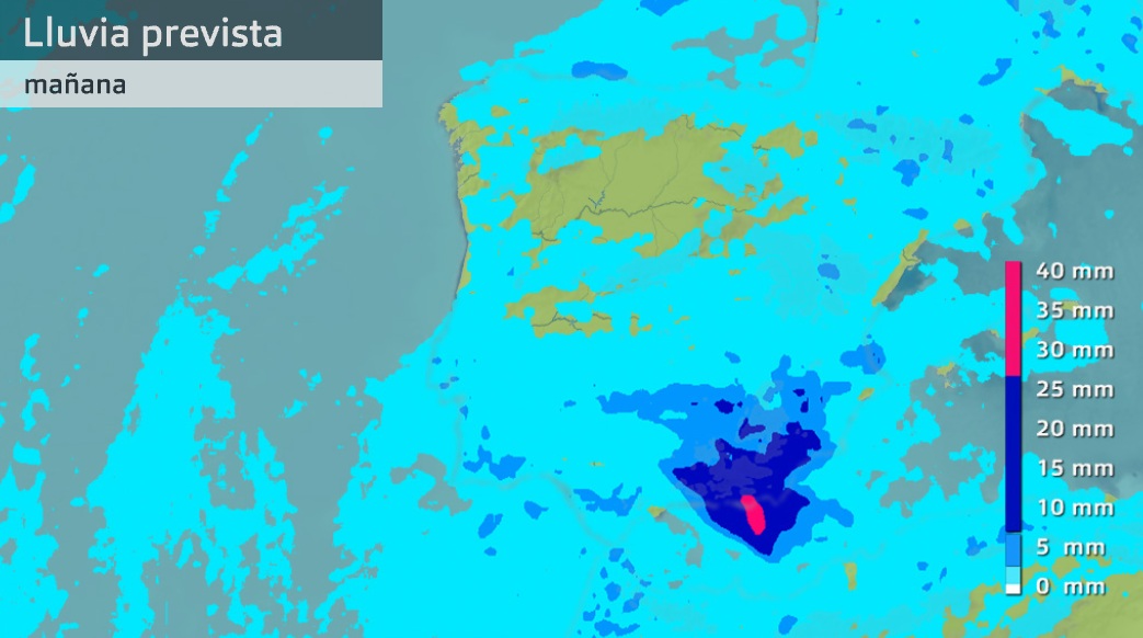 Lluvia prevista lunes