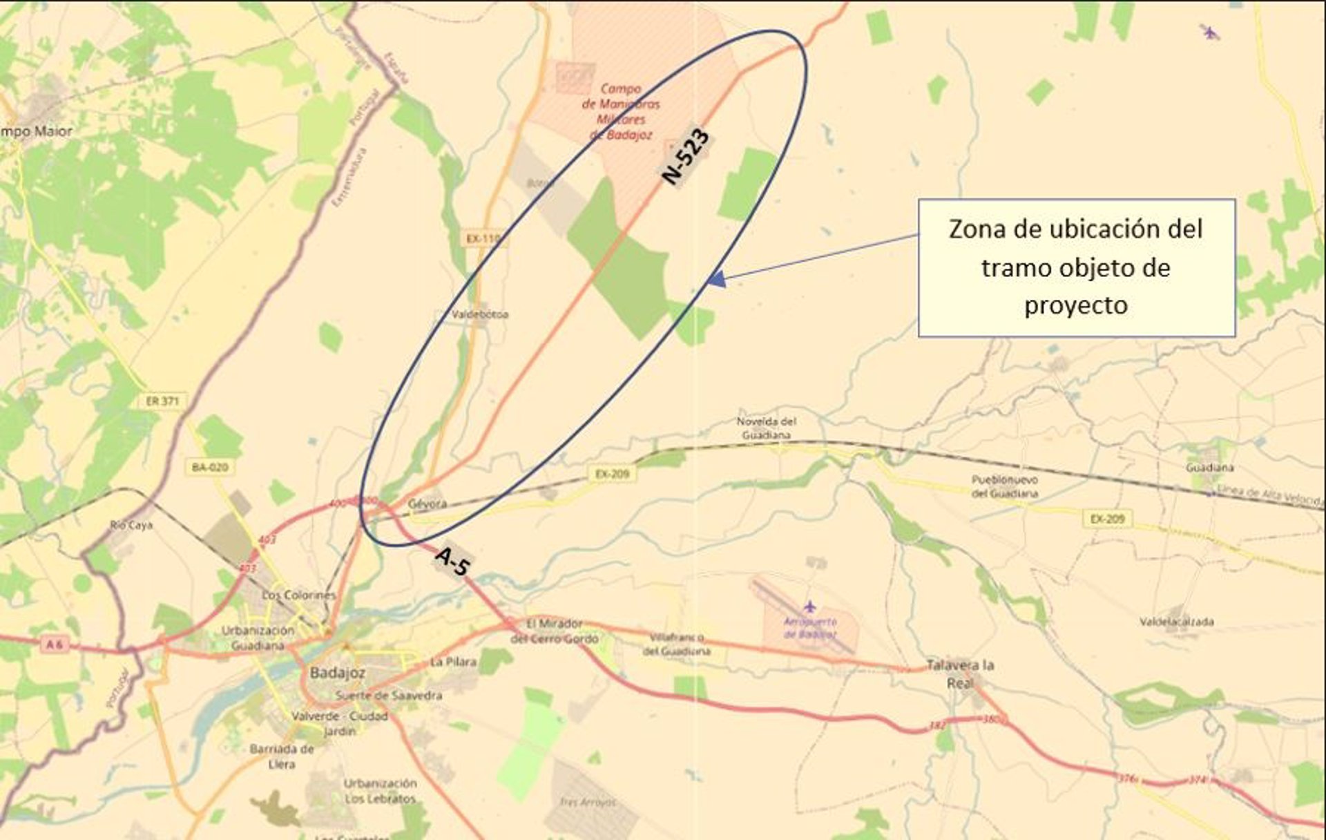 Licitación proyecto A-58 en Badajoz