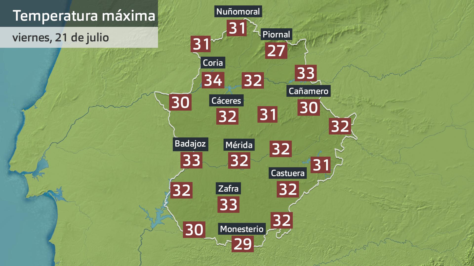 Mapa temperaturas máximas