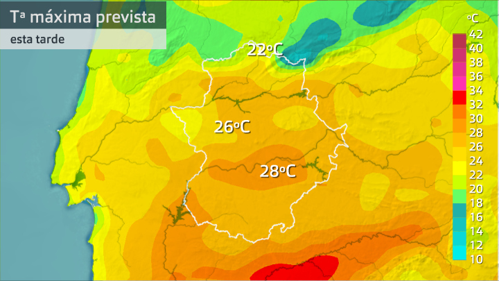 Temperaturas máximas previstas para hoy martes 16 de junio