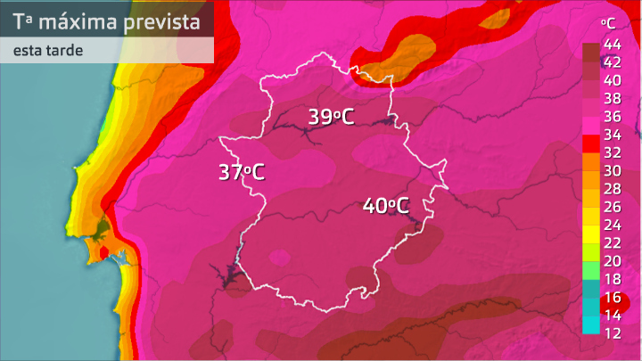 Temperatura máxima prevista viernes 31 de julio
