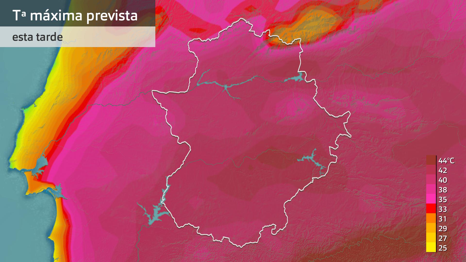 Temperatura máxima prevista para hoy lunes 10 de julio