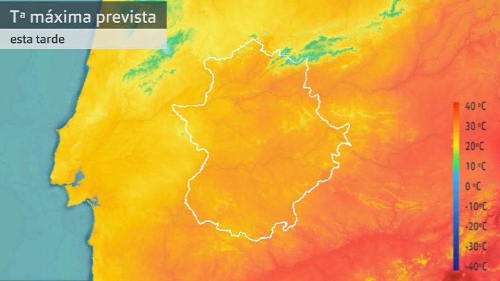 Temperatura máxima prevista para hoy lunes 20 de junio