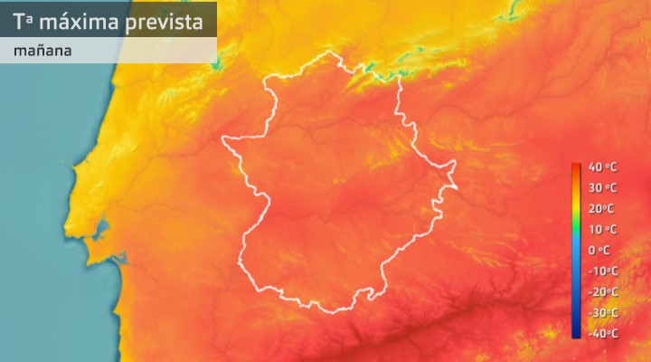 Previsión de temperaturas máximas 29 de junio de 2022.