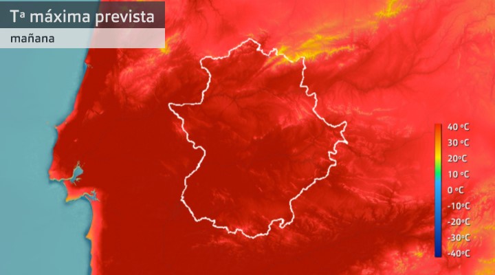 Previsión de temperaturas máximas 8 de julio de 2022.